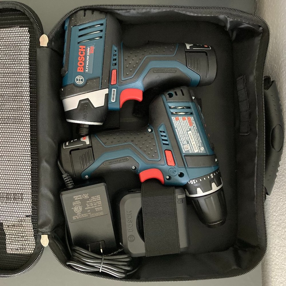 Bosch 12 V Cordless Brushed 2 Tool Compact Drill and Impact Driver Kit